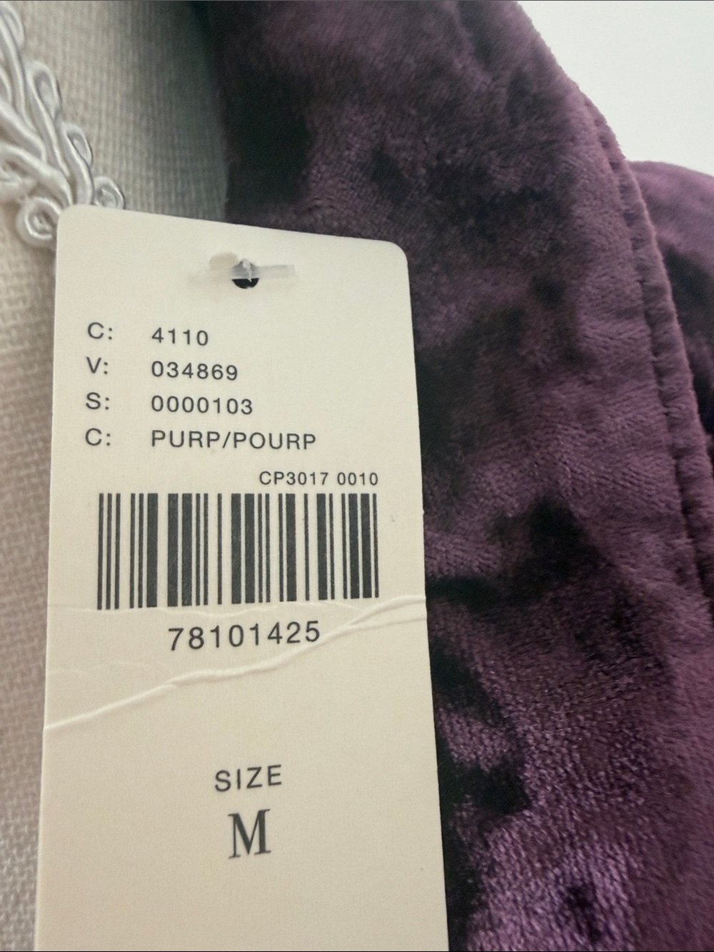 Pilcro Velvet Button-Down Shirt in Deep Purple - Picture 2 of 6